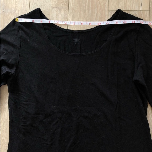 Uniqlo Heattech Extra Warm Crew Neck 3/4 Long Sleeve Top in Black Size L - Picture 2 of 9